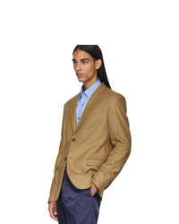 Мужской светло-коричневый шерстяной пиджак от Prada