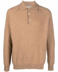 Мужской светло-коричневый шерстяной свитер с воротником поло от Woolrich