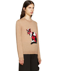 Женский светло-коричневый шерстяной свитер от MSGM