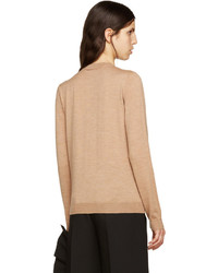 Женский светло-коричневый шерстяной свитер от MSGM