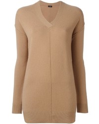 Женский светло-коричневый шерстяной свитер от Joseph