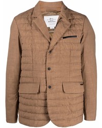Светло-коричневый шерстяной стеганый пиджак