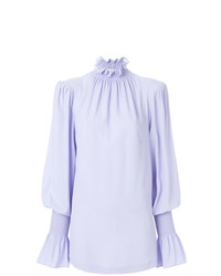 Светло-фиолетовая блузка с длинным рукавом с рюшами от Erika Cavallini