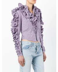 Светло-фиолетовая блузка с длинным рукавом с рюшами от Y/Project