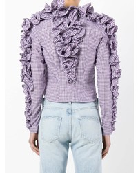 Светло-фиолетовая блузка с длинным рукавом с рюшами от Y/Project