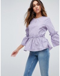 Светло-фиолетовая блузка с рюшами от Asos