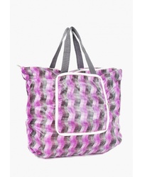 Светло-фиолетовая большая сумка из плотной ткани с принтом от Vita