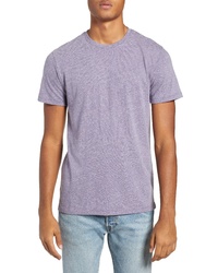 Светло-фиолетовая вязаная футболка с круглым вырезом