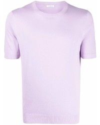 Мужская светло-фиолетовая вязаная футболка с круглым вырезом от Malo