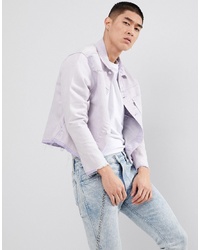 Светло-фиолетовая джинсовая куртка