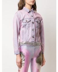 Женская светло-фиолетовая джинсовая куртка с принтом тай-дай от Neith Nyer