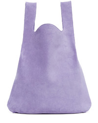 Светло-фиолетовая замшевая большая сумка от Maison Margiela