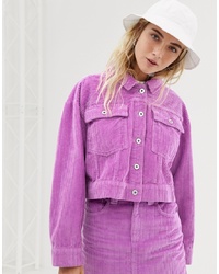 Женская светло-фиолетовая замшевая куртка-рубашка от Collusion