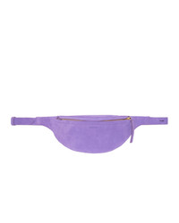 Светло-фиолетовая замшевая поясная сумка от Nanushka