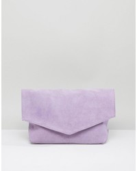 Светло-фиолетовая замшевая сумка