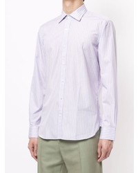 Мужская светло-фиолетовая классическая рубашка в вертикальную полоску от Kent & Curwen