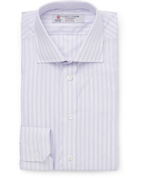Мужская светло-фиолетовая классическая рубашка в вертикальную полоску от Turnbull & Asser