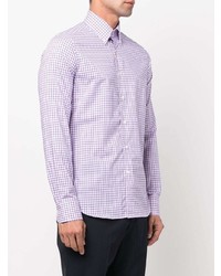 Мужская светло-фиолетовая классическая рубашка в клетку от Canali