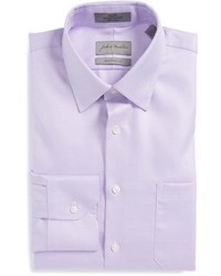 Светло-фиолетовая классическая рубашка с узором "гусиные лапки"