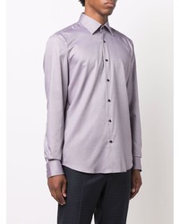 Мужская светло-фиолетовая классическая рубашка от BOSS