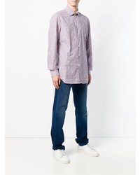 Мужская светло-фиолетовая классическая рубашка от Kiton