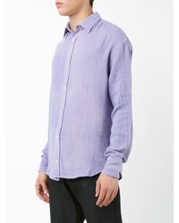Мужская светло-фиолетовая классическая рубашка от The Elder Statesman