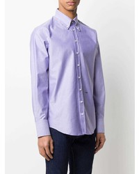 Мужская светло-фиолетовая классическая рубашка от DSQUARED2