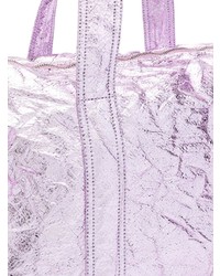 Светло-фиолетовая кожаная большая сумка от Sies Marjan