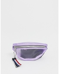 Светло-фиолетовая кожаная поясная сумка от Tommy Jeans