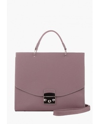 Светло-фиолетовая кожаная сумка-саквояж от Vintage