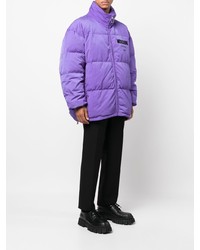 Мужская светло-фиолетовая куртка-пуховик от Moschino