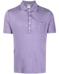 Мужская светло-фиолетовая льняная футболка-поло от Massimo Alba