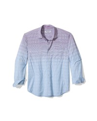 Светло-фиолетовая омбре рубашка с длинным рукавом