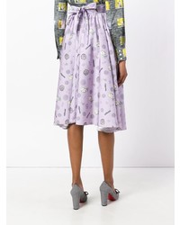 Светло-фиолетовая пышная юбка с принтом от Olympia Le-Tan