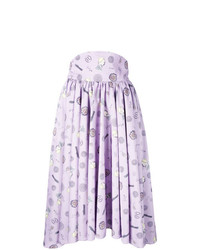 Светло-фиолетовая пышная юбка с принтом от Olympia Le-Tan