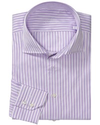 Светло-фиолетовая рубашка в вертикальную полоску