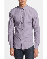 Светло-фиолетовая рубашка с длинным рукавом