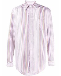 Мужская светло-фиолетовая рубашка с длинным рукавом в вертикальную полоску от Etro