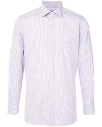 Мужская светло-фиолетовая рубашка с длинным рукавом в вертикальную полоску от Gieves & Hawkes