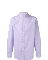 Мужская светло-фиолетовая рубашка с длинным рукавом в вертикальную полоску от Polo Ralph Lauren