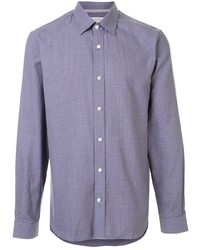 Мужская светло-фиолетовая рубашка с длинным рукавом в клетку от Gieves & Hawkes