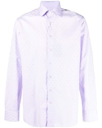 Мужская светло-фиолетовая рубашка с длинным рукавом с геометрическим рисунком от Etro