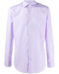 Мужская светло-фиолетовая рубашка с длинным рукавом с "огурцами" от Etro
