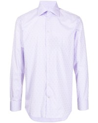 Мужская светло-фиолетовая рубашка с длинным рукавом с принтом от Etro