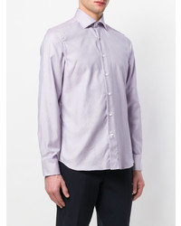 Мужская светло-фиолетовая рубашка с длинным рукавом с принтом от Canali