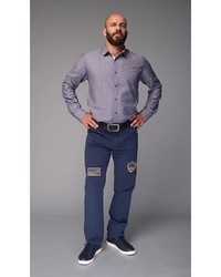 Мужская светло-фиолетовая рубашка с длинным рукавом от CHKALOV