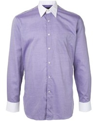 Мужская светло-фиолетовая рубашка с длинным рукавом от D'urban