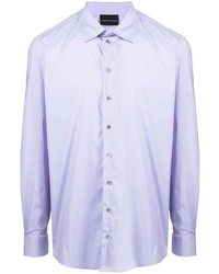 Мужская светло-фиолетовая рубашка с длинным рукавом от Emporio Armani