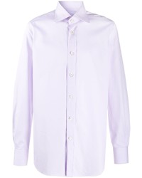 Мужская светло-фиолетовая рубашка с длинным рукавом от Kiton