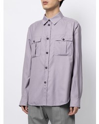 Мужская светло-фиолетовая рубашка с длинным рукавом от Brioni